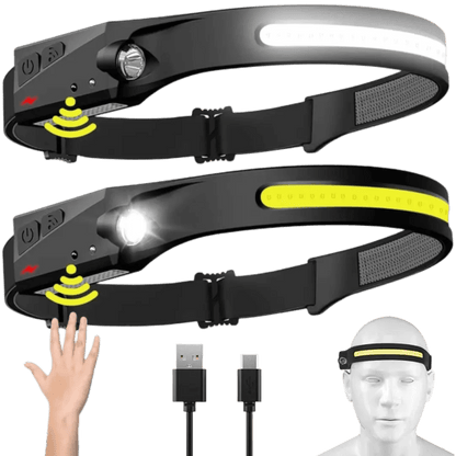 Headlamp Rechargeable - Motion Sensor for Adults - Croclights.com