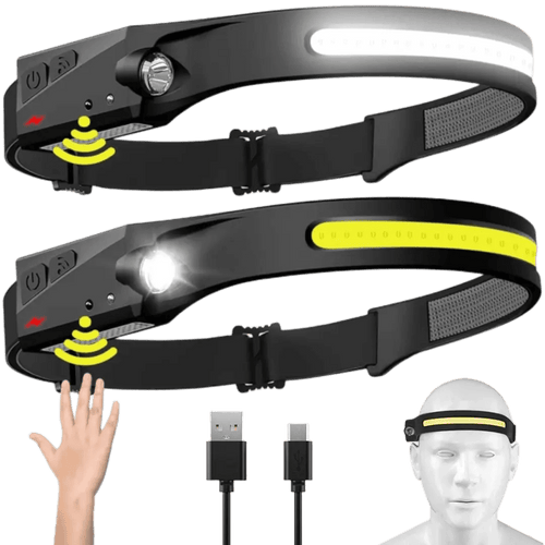 Headlamp Rechargeable - Motion Sensor for Adults - Croclights.com