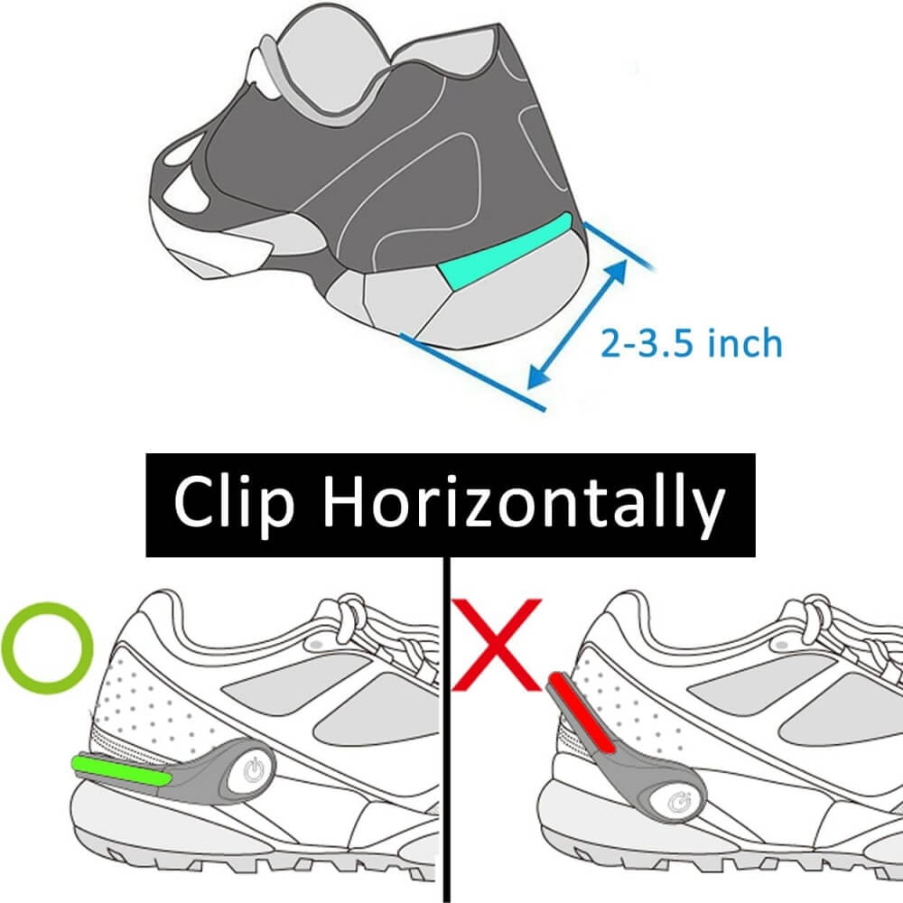 LED Flash Shoe Safety Clip Lights(2 pack) - 6 Colors - Croclights.com