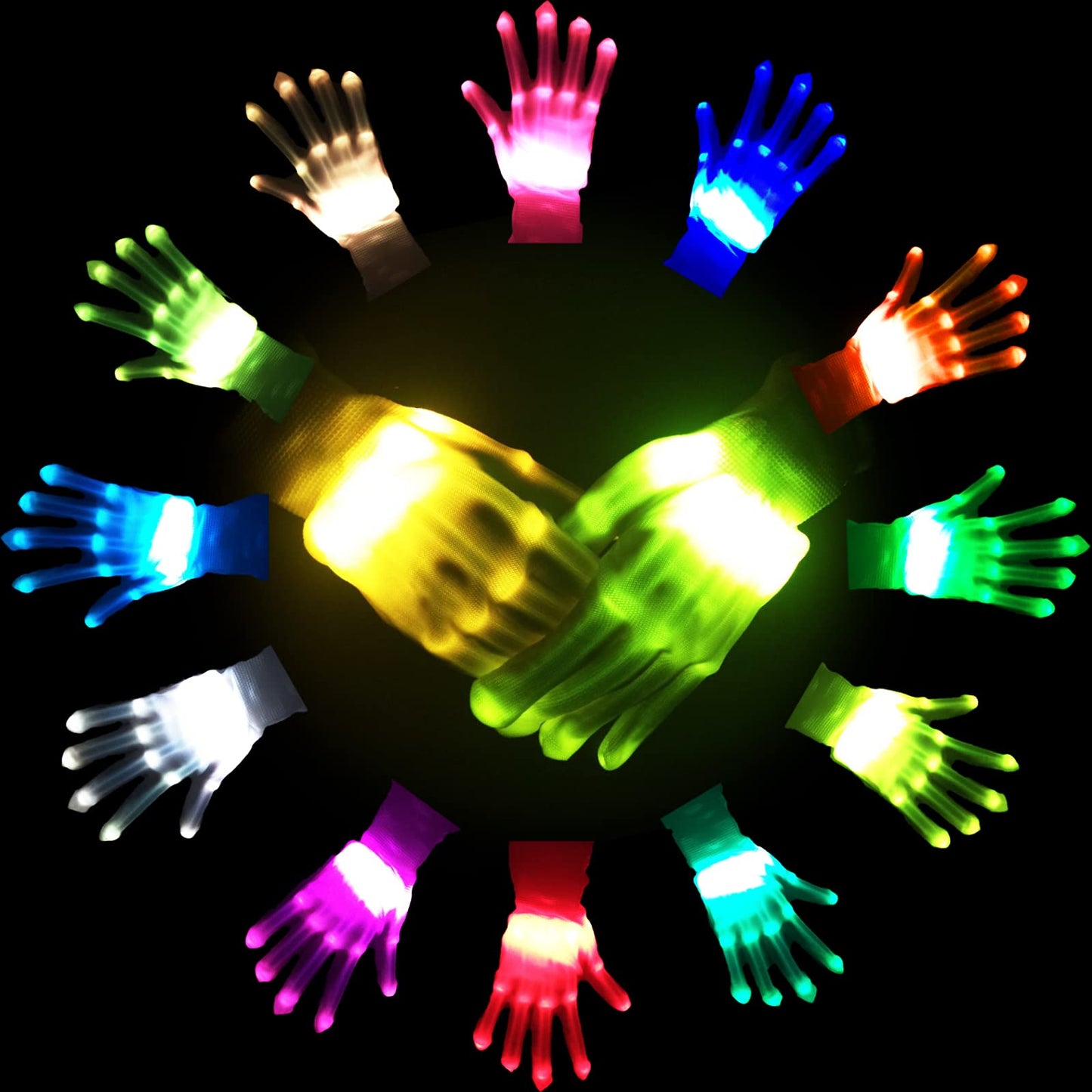 Led Gloves (2 Pack) - 12 Colors - Croclights.com