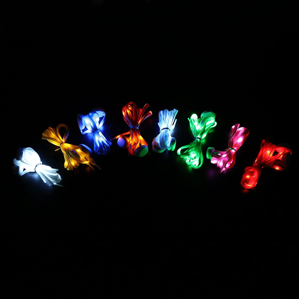 Lacets LED - 7 couleurs pour la sécurité nocturne, la course à pied, le vélo