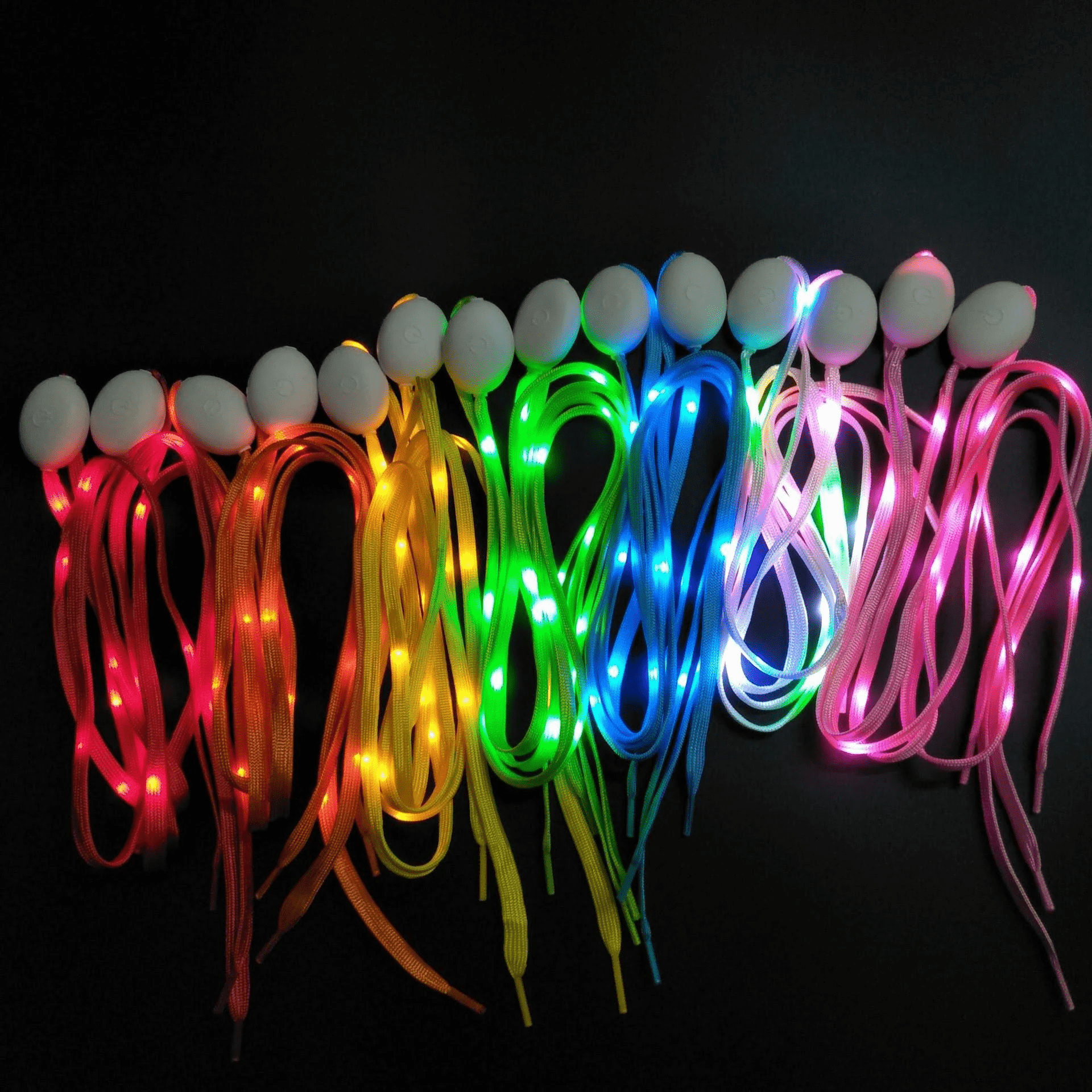 LED Shoelaces(2 pack) - 7 Colors for Night Safety Running Biking - Croclights.com