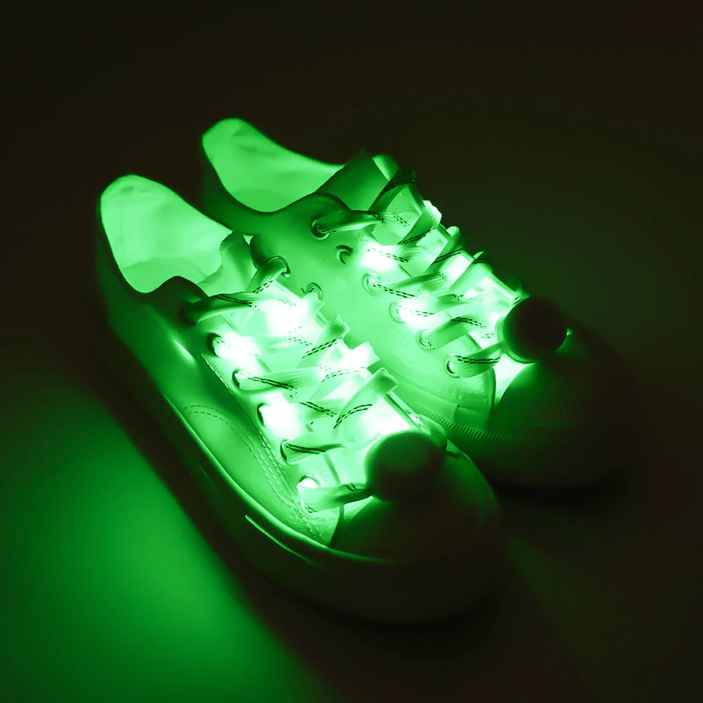 Lacets LED - 7 couleurs pour la sécurité nocturne, la course à pied, le vélo