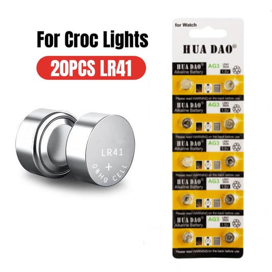 LR41 Lithium Battery - 20 Pcs - Croc Lights