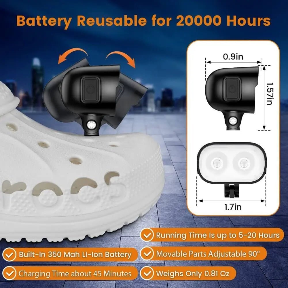 Robot Shoe lights - Dual LED Lamp Beads(2 pack) - Rechargeable - Croc Lights®